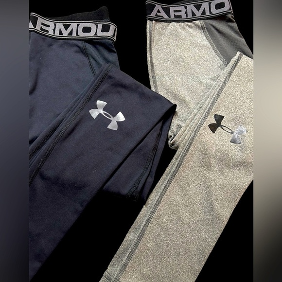 🔥Two Under Amour full length leggings, one black & one grey, Size: Med, EUC - Picture 1 of 4